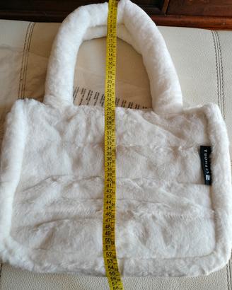 Borsa shopper ecopilliccia bianca Sephora, nuova 