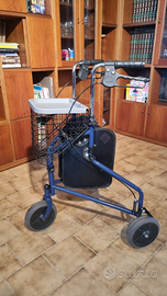 Deambulatore 3 ruote pieghevole