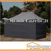 gazebo 3x4,5 pieghevole acciaio 4cm mercati fiere