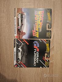 hot wheels  premium porsche 911 e delorean