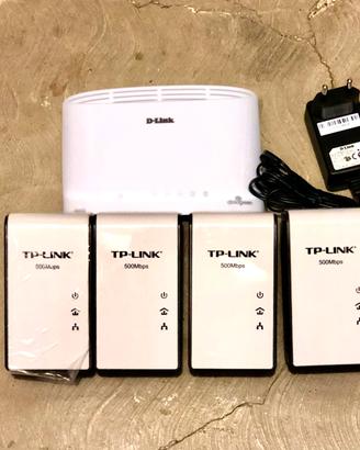Kit Powerline DLink 4x500Mbps + switch