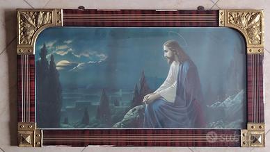 Cornice legno art deco stampa cristianesimo religi