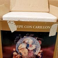 Palla Natale Neve Presepe Carillon Galileo Vintage