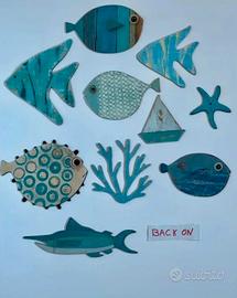 Set da 10 pezzi decorazioni murali in Legno