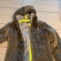 Kway pelliccia ecologica grigia