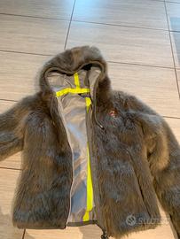 Kway pelliccia ecologica grigia