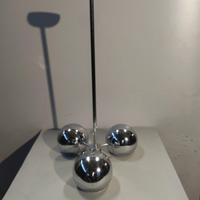 Lampadario acciaio cromato anni 70 