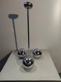 Lampadario acciaio cromato anni 70 