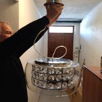 Lampadario in gocce di vetro