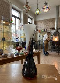 Vaso vetro  Carlo Moretti Murano 20 cm design 70