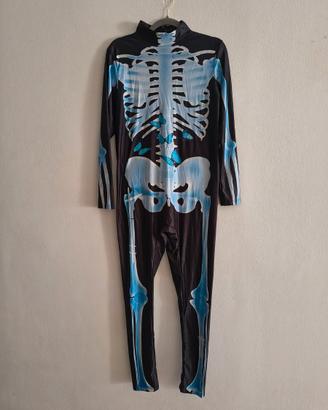 Costume, vestito di Halloween scheletro Blu 