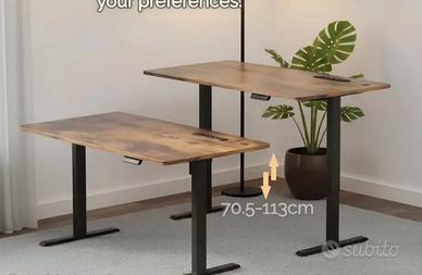 Scrivania 160×70 con alzata elettrica.