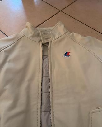 Giacca kway di pelle colletto coreana