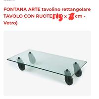 tavolino design vetro con ruote