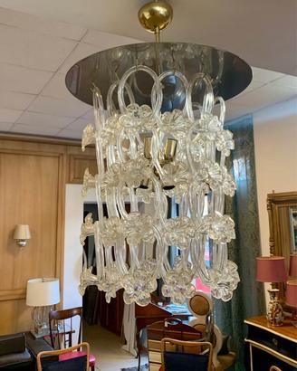 Lampadario in vetro di Murano modello “ganci”