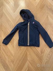 Giacca kway bambini double-face blu