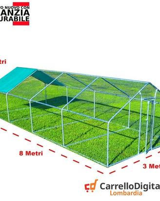 Recinto per Galline 3x8 m x h 2 m – 24 mq verdino