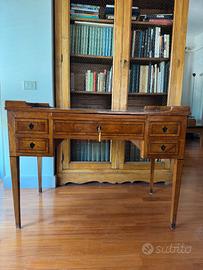 Scrivania scrittoio intarsiata 5 cassetti