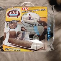copridivano beige marrone reversibile