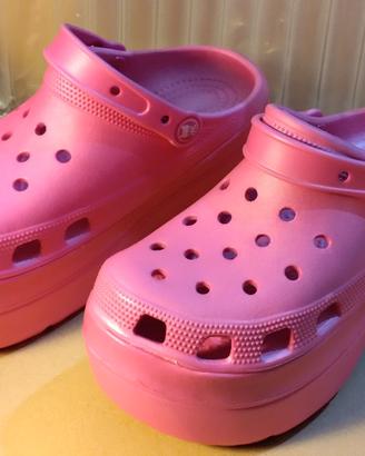 Sandali estivi tipo CROCS con zeppa - nuovi