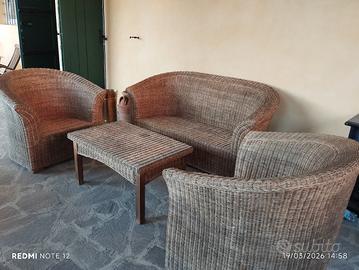arredo giardino in rattan naturale