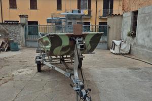 Barca in alluminio 4.20m con carrello ellebi300