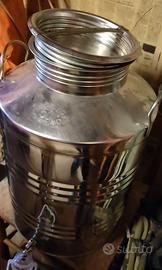 Bidone fusto acciaio inox 18/10 olio vino