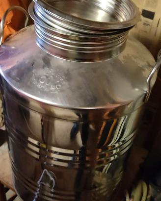 Bidone fusto acciaio inox 18/10 olio vino