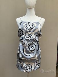 TOP seta grigio bianco Malloni