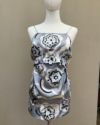 TOP seta grigio bianco Malloni