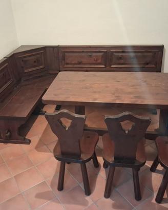 pregiato set da pranzo in legno massiccio