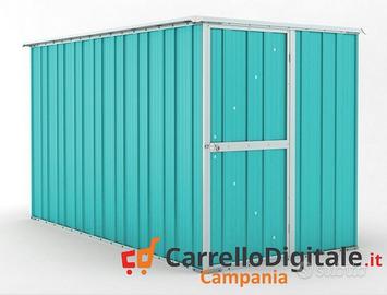 Deposito attrezzi giardino 175x307 azzurro