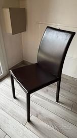 6 Sedie in pelle Bonaldo Marroni