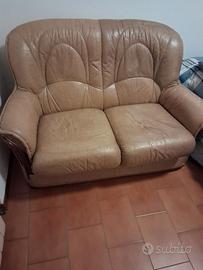 Divano 2 posti pelle cuoio vintage