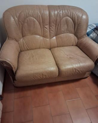 Divano 2 posti pelle cuoio vintage