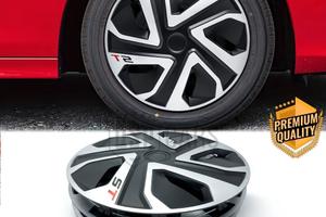 4 Copricerchi per FIAT 14 Pollici Silver e Nere ST