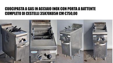 CUOCIPASTA A GAS IN ACCIAIO INOX CON PORTA