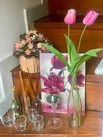 Fiori finti e pot-pourri, portacandele, quadro