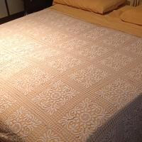 Coperta matrimoniale ecru in cotone 