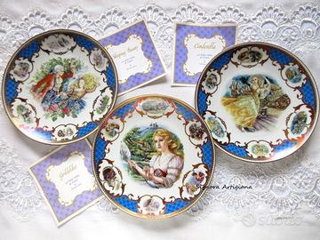 3 Piatti Favole. Porcellana Limoges 1983 con scale