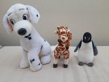 Lotto 3 Peluche Dalmata Disney, Giraffe, Pinguino