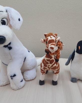 Lotto 3 Peluche Dalmata Disney, Giraffe, Pinguino