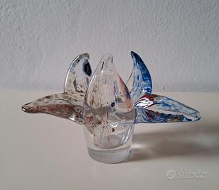 Portacandela in vetro di Murano murrine e oro
