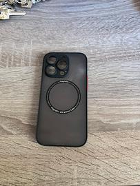 Cover iPhone 14 Pro MagSafe nera trasparente