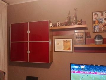 Vetrina sala con mensole con luce integrata