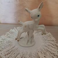 Vecchia statua cerbiatto in ceramica Capodimonte