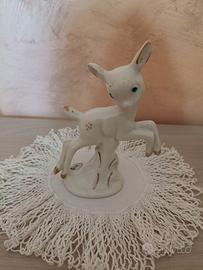 Vecchia statua cerbiatto in ceramica Capodimonte