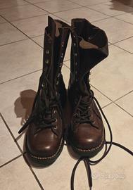 stivali stringati in pelle unisex