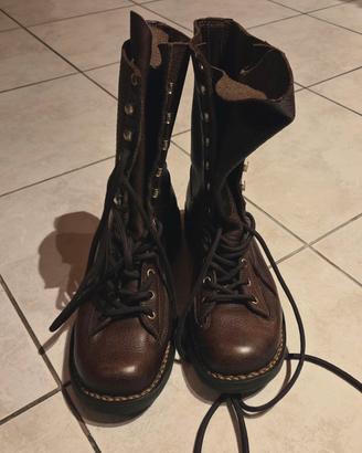 stivali stringati in pelle unisex