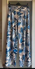 Pantalone donna a fiori gamba larga